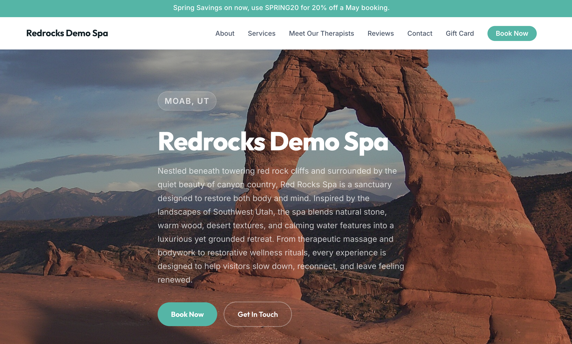Example website built on SpaWebsitePro
